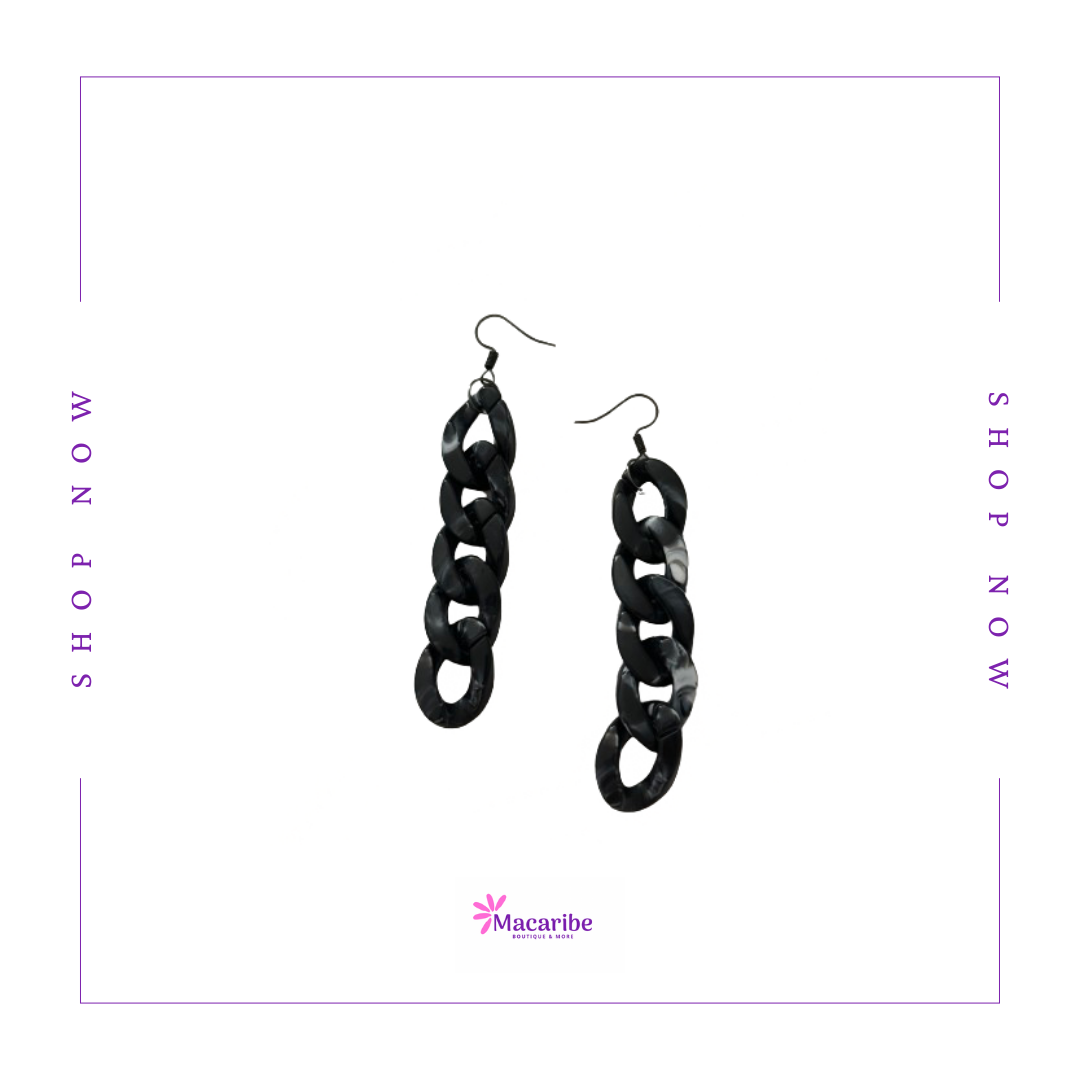 Black & White Chained Earrings