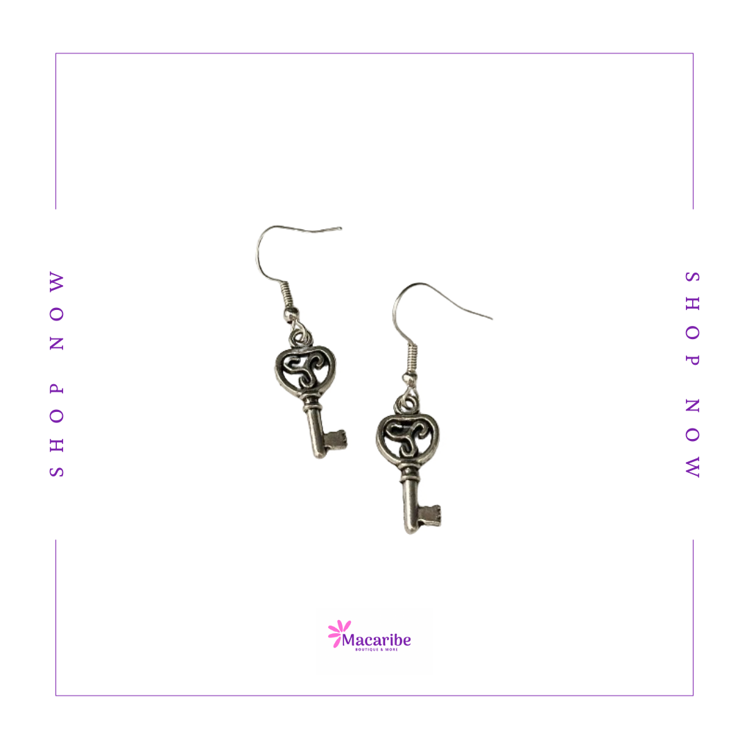 Love Key Charm Earrings