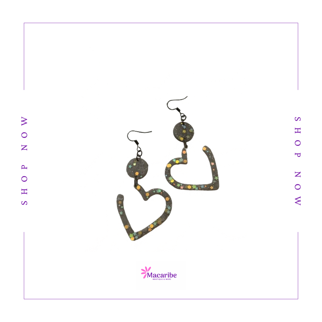 Silver Heart Shaped Earrings