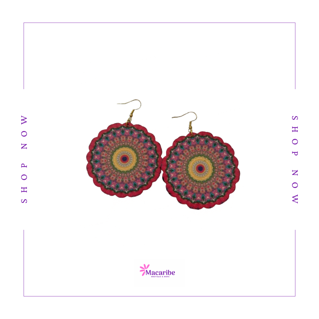 Colorful and Tropical Mandala Earrings