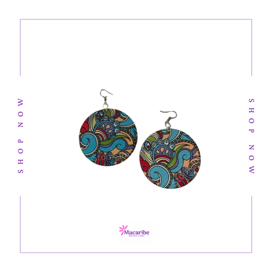 Colorful and Tropical Mandala Earrings