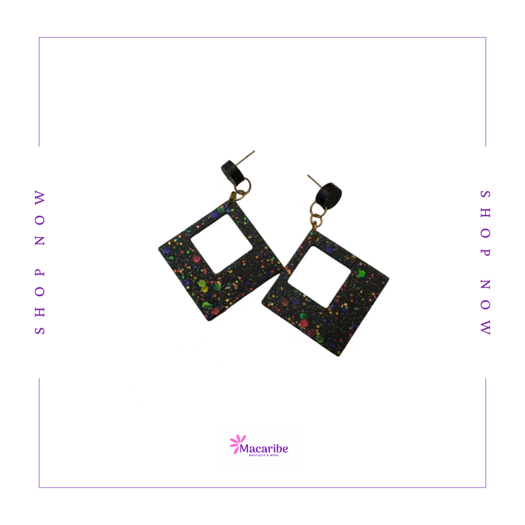 Black Geometric Earrings