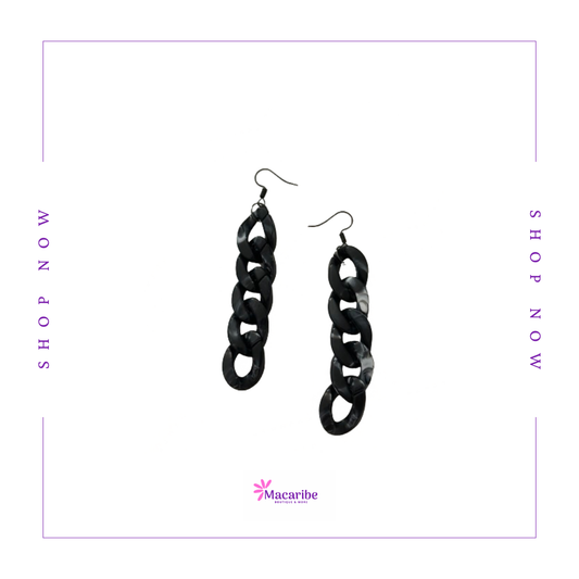 Black & White Chained Earrings