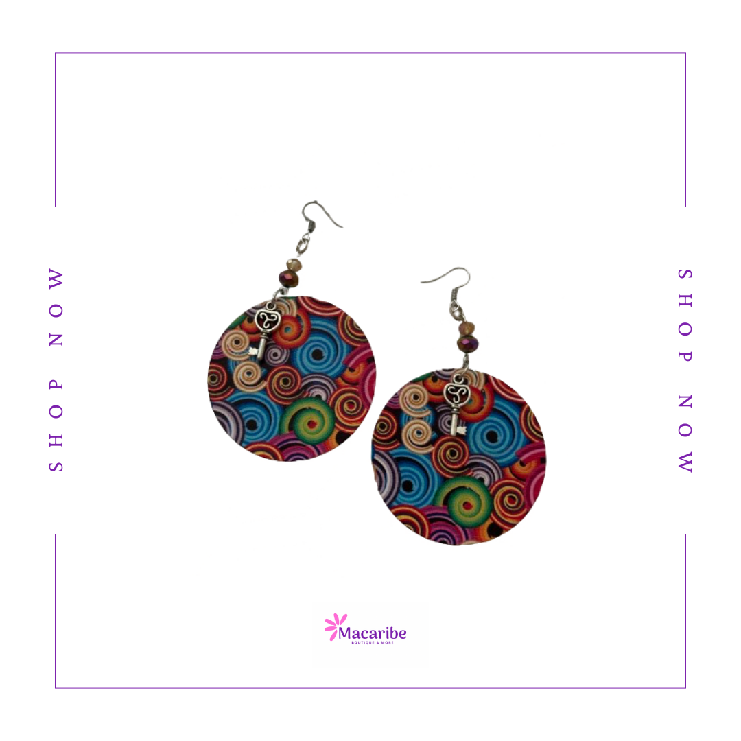 Colorful and Tropical Mandala Earrings