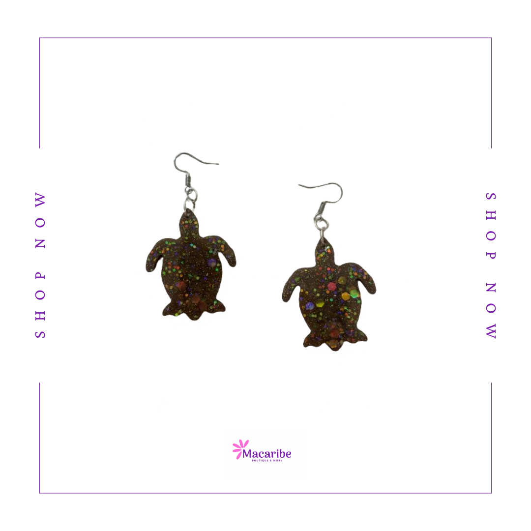 Turtle Resin Earrings