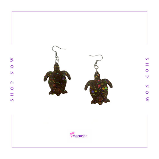 Turtle Resin Earrings