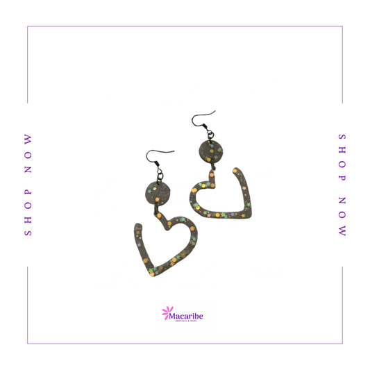 Silver Heart Shaped Earrings