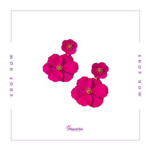 Pink Flower Earrings
