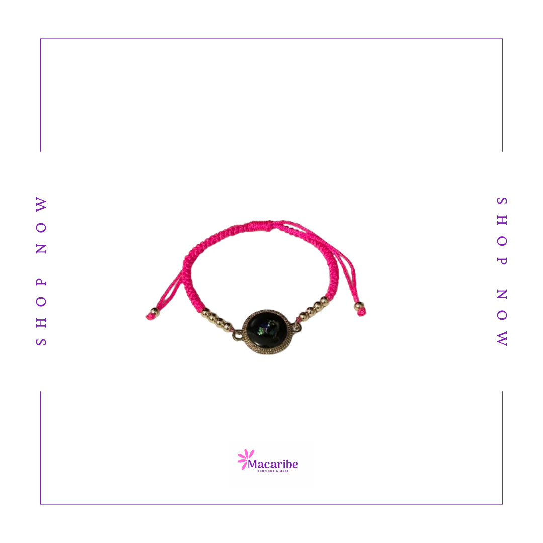 Adjustable Pink Macrame Bracelet
