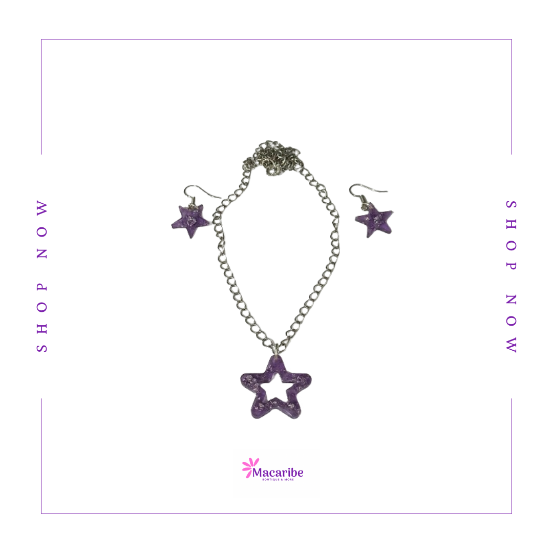 Purple Resin Star Set