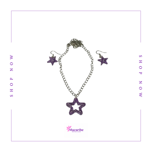 Purple Resin Star Set