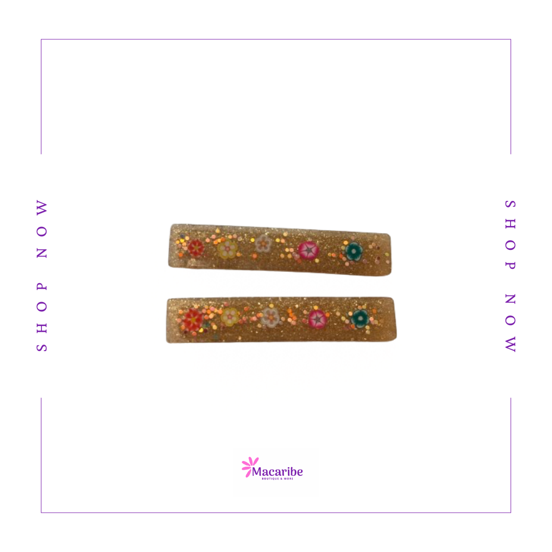 Classy & Colorful, Rectangular Resin Hair Clips