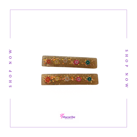 Classy & Colorful, Rectangular Resin Hair Clips